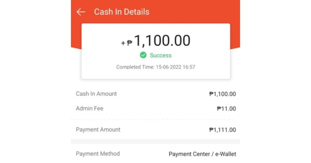 ShopeePay Cash in Fee